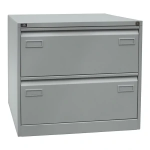 BISLEY Hängeregistraturschrank LIGHT, 2-bahnig, 2 Schübe, DIN A4, silber