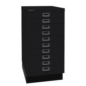 BISLEY MultiDrawerâ„¢ 29er Serie, mit Sockel, DIN A3, 10 Schubladen, schwarz