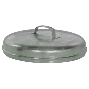 kaiserkraft Tampa em chapa de aço, galvanizado, para contentor redondo, para contentor de 60 litros, Tampa em chapa de aço, galvanizado, para