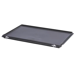 kaiserkraft Tampa de dobradiça para recipientes empilháveis Euro, cinzento escuro, UE 2 unid., CxL 600 x 400 mm, Tampa de dobradiça para recipientes