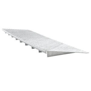 eurokraft pro Auffahrrampe für niedrige Stahl-Flachwanne, Tiefe 500 mm, Radlast 500 kg, Breite 1900 mm