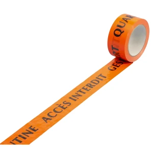 ratioform Fita de aviso em PVC , impressão ''Quarantine'', embalagem com 36 rolos, largura da fita 50 mm, Fita de aviso em PVC, impressão
