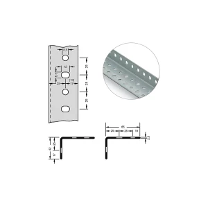 hofe Stahl-Winkelprofil für Baukastensystem, 65 x 42 x 2 mm, Länge 2 m, verzinkt, VE 10 Stk