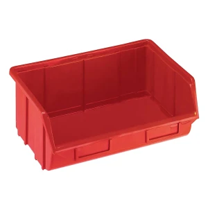 kaiserkraft Caixa de armazenagem à vista em polipropileno, CxLxA 250 x 344 x 129 mm, vermelho, embalagem com 12 unidades, Caixa de armazenagem à vista