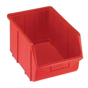 kaiserkraft Caixa de armazenagem à vista em polipropileno, CxLxA 355 x 220 x 167 mm, vermelho, embalagem com 10 unidades, Caixa de armazenagem à vista