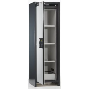 asecos Feuerbeständiger Industrie-Gefahrstoffschrank Typ 90, HxBxT 1955 x 600 x 615 mm, 1-türig, lichtgrau