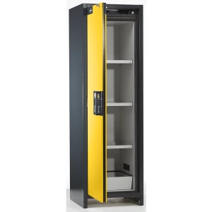 asecos Feuerbeständiger Industrie-Gefahrstoffschrank Typ 90, HxBxT 1955 x 600 x 615 mm, 1-türig, goldgelb