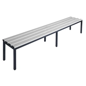 Wolf Banco de vestiário, de um lado , ripas em PVC, cinzento claro, comprimento 2000 mm, Banco de vestiário, de um lado, ripas em PVC, cinzento claro,