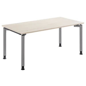 kaiserkraft THEA - Secretária com estrutura de 4 pés, altura 680 - 820 mm, largura 1600 mm, imitação de ácer, THEA - Secretária com estrutura de 4