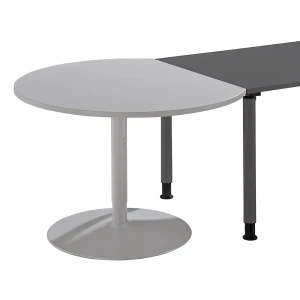 kaiserkraft THEA - Mesa de ampliação, com pé em forma de prato, cinzento claro, THEA - Mesa de ampliação, com pé em forma de prato, cinzento claro.
