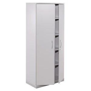 THEA - Flügeltürschrank, 4 Fachböden, 5 Ordnerhöhen, lichtgrau kaiserkraft