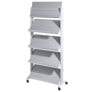 EasyDisplay Expositor de prospetos em poliestireno , para 15 x A4, cinza alumínio / cinza alumínio, Expositor de prospetos em poliestireno, para 15 x