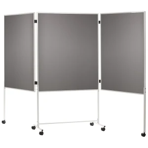 kaiserkraft Painel para conferências, móvel, forro em tecido, cinzento, AxLxP 1800 x 2800 x 500 mm, três peças, Painel para conferências, móvel, forro
