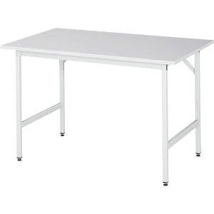Arbeitstisch, höhenverstellbar, Gestell 30 x 30 mm, melaminharzbeschichtete Platte, BxT 1250 x 800 mm, lichtgrau