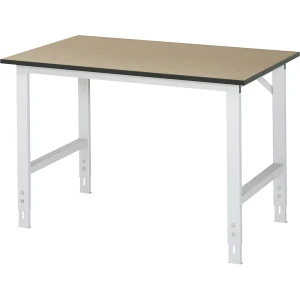 Arbeitstisch, höhenverstellbar, Gestell 60 x 30 mm, MDF-Platte, BxT 1250 x 800 mm, lichtgrau
