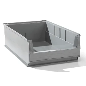 kaiserkraft Caixa de armazenagem à vista em regenerado de PE, CxLxA 500 x 305 x 145 mm, cinzento, embalagem com 28 unidades, Caixa de armazenagem à