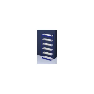 hofe Stabil-Steckregal, einseitig, Regalhöhe 2500 mm, blau/verzinkt, Bodenbreite 1025 mm, Grundregal, Breite x Tiefe 1025 x 400 mm