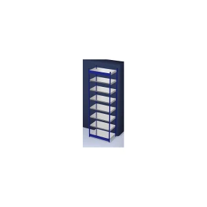 hofe Stabil-Steckregal, einseitig, Regalhöhe 3000 mm, blau/verzinkt, Bodenbreite 1025 mm, Grundregal, Breite x Tiefe 1025 x 600 mm
