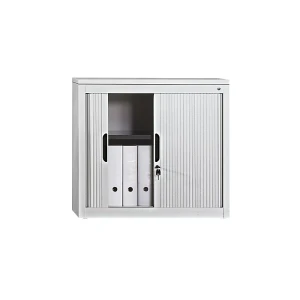C+P Rollladenschrank mit Horizontal-Jalousie, HxBxT 720 x 800 x 420 mm, 1 Fachboden, 1,5 Ordnerhöhen, lichtgrau