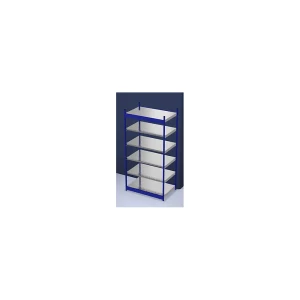 hofe Stabil-Steckregal, einseitig, Regalhöhe 2500 mm, blau/verzinkt, Bodenbreite 1325 mm, Grundregal, Breite x Tiefe 1325 x 800 mm