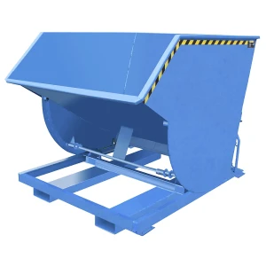 eurokraft pro Kippbehälter, schmale Ausführung, Volumen 2,0 m³, Traglast 3000 kg, blau RAL 5012