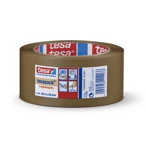 PVC-Packband, tesapack® 4124 Premium, VE 6 Rollen, braun, Bandbreite 50 mm, ab 6 VE