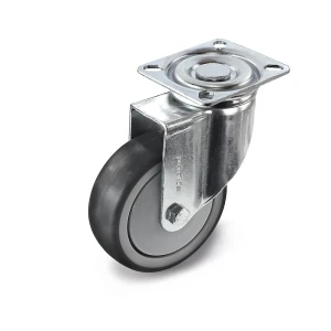 Proroll Gummireifen, thermoplastisch, mit Montageplatte, Rad-Ø x Breite 125 x 32 mm, Lenkrolle