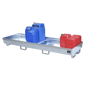 eurokraft pro Stahl-Auffangwanne mit Randprofilierung, LxBxH 2400 x 800 x 285 mm, ohne Rost, feuerverzinkt