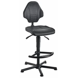 meychair Schwerlast-Arbeitsdrehstuhl, belastbar bis 250 kg, mit Bodengleitern und Fußstütze, Höhenverstellbereich 590 - 840 mm