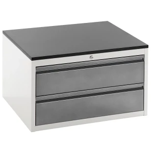 Schubladenschrank mit Teleskopführungen, Höhe 460 mm, Schubladen 2 x 180 mm, lichtgrau / anthrazit, Breite 770 mm