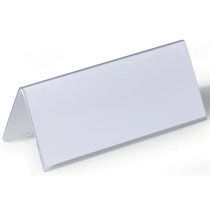 DURABLE Letreiro para mesa em película rígida , em forma de telhado, AxL 61/122 x 150 mm, embalagem de 50 unid., Letreiro para mesa em película
