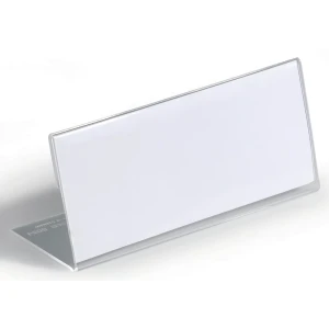 DURABLE Letreiro para mesa em acrílico , em forma de L, AxL 61 x 150 mm, embalagem de 30 unid., Letreiro para mesa em acrílico, em forma de L, AxL 61