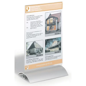 DURABLE Tischaufsteller, Acryl mit Aluminiumfuß, DIN A5, HxBxT 237 x 150 x 85 mm, VE 6 Stk