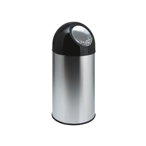 Push-Mülleimer, Stahl, Volumen 40 l, verzinkter Innenbehälter, Edelstahl kaiserkraft