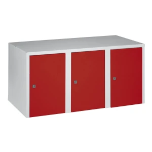 Wolf Aufsatzschrank München, 3 Abteile, feuerrot, Breite 900 mm