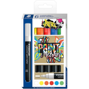 Lumocolor mÃ¥larmarker 6 ass 10st