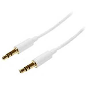 Startech 1m White Slim 3.5mm Stereo Audio Cable - 3.5mm Audio