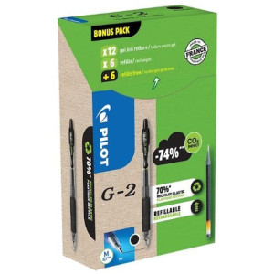 Gelpenna PILOT G2 Plus svart 12+12/fp