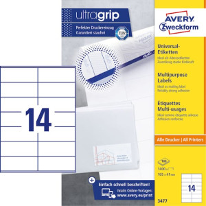 Etikett AVERY 105x41mm 1400/fp