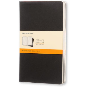 Cahier Journal Olinjerad Large Svart 3-Pack