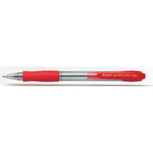 BlÃ¤ckkulpenna PILOT Super Grip RÃ¶d, medium, 1.0mm, 12st 12st