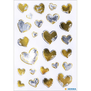 Herma stickers Creative hearts gold silver (1) 10st