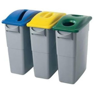 Papperskorg RUBBERMAID Slim JimÂ® 3540, 87L grÃ¥