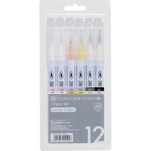 ZIG Clean Color Real Brush Gentle Colors 12/etui