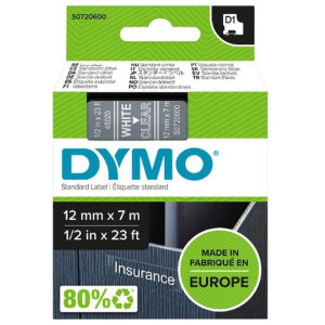Tape DYMO D1 12mm vit pÃ¥ klar