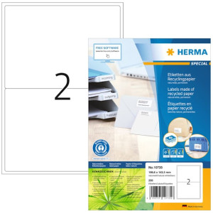 Herma etikett recycled 199,6x143,5 vit (160)