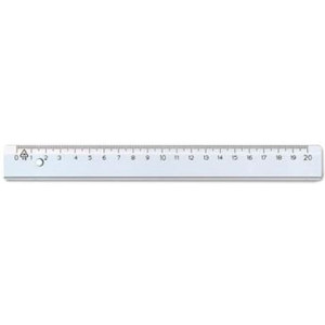 Linjal Transparent, plast, 20cm, 10/fp