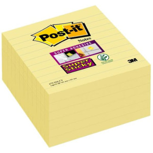 Post-it Supersticky Linjerad Gul, 101x101mm, 6/FP