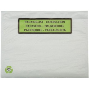 Packsedelskuvert papper C4 tryck 500/fp