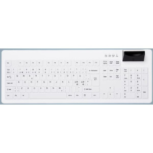 Active Key Med Keyboard SmartCard Full-Size W Black &amp; White
